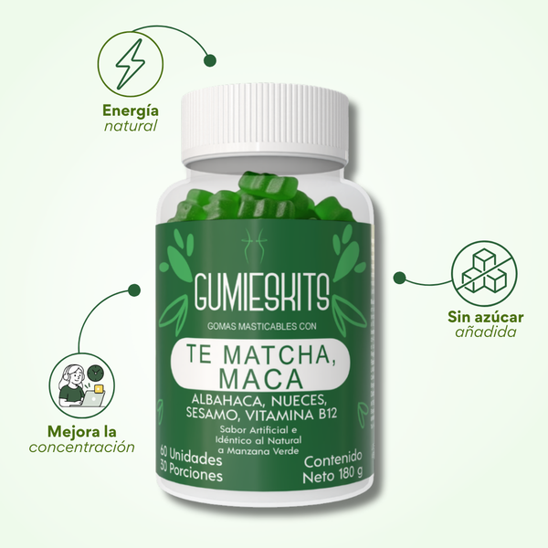 Gomitas de Maca y Té Matcha